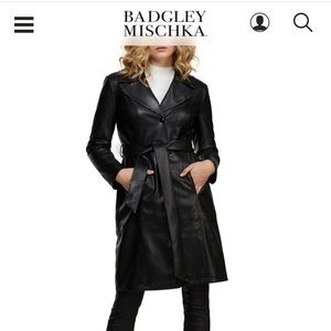 Vegan leather trench jacket